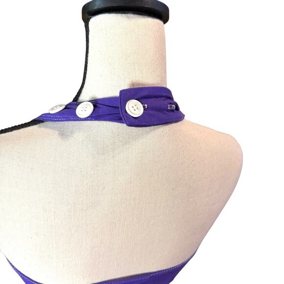 NOS Ketch the Spirit TCU Game Day Dress Womens Purple White Halter Tiered Sz S - Picture 4 of 11